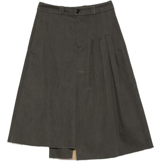 GORGLITTER Gonna Midi Attillata A Vita Alta Con Orlo Ondulato - Elegante Gonna A Coda Di Pesce Per Donna - Taglie XS-L