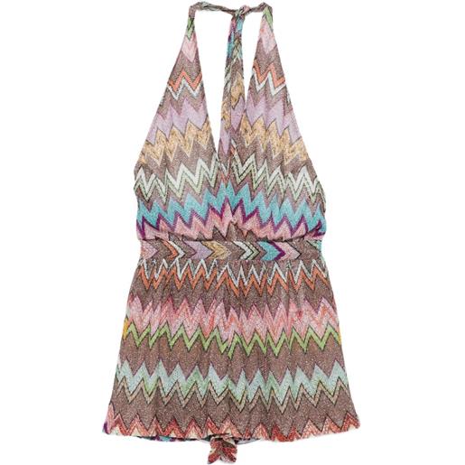 Missoni tuta corta con scollo a v - marrone
