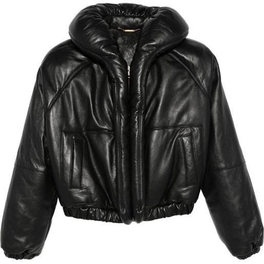 Chloé giacca imbottita in pelle - nero