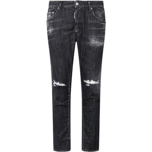 DSQUARED2 jeans skater con effetto vissuto - grigio