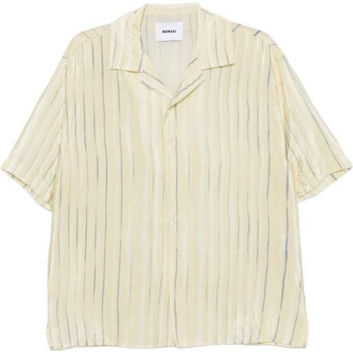 Bonsai camicia a righe con colletto - giallo