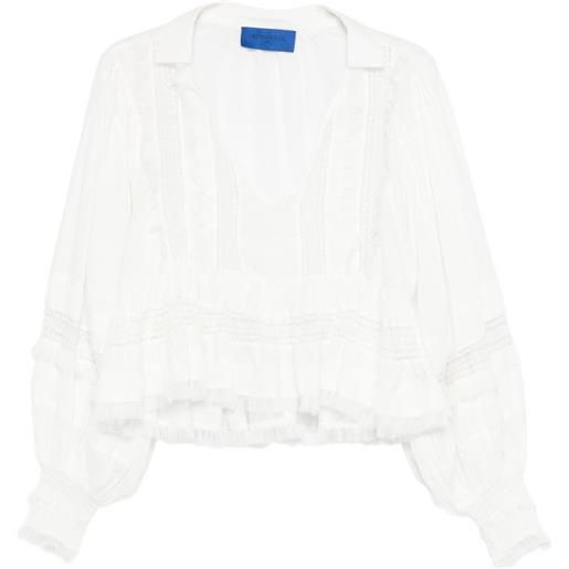 Mes Demoiselles blusa con ruches - bianco