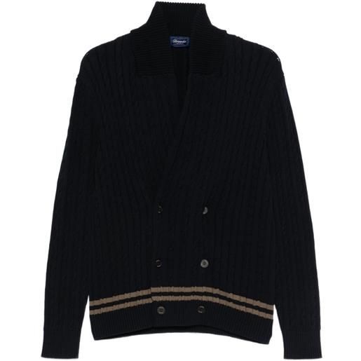 Drumohr cardigan in maglia a trecce - blu