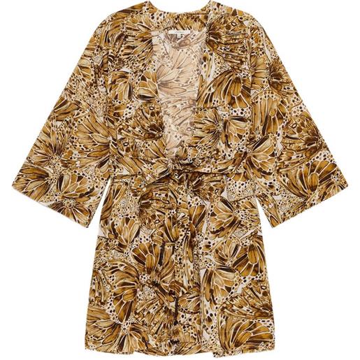 MALIPARMI abito sweet butterfly con ricamo - marrone