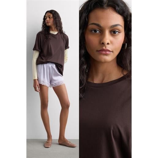Intimissimi maglia manica corta in elevated cotton marrone