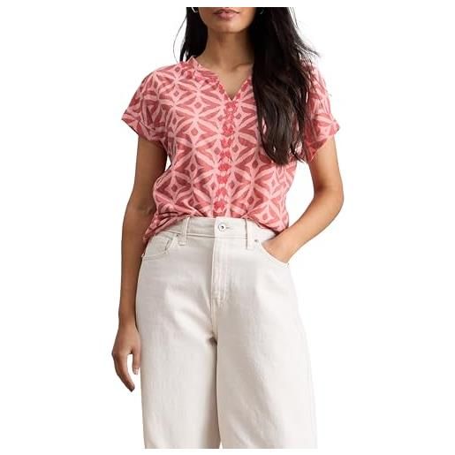 White Stuff maglietta ricamata nelly da donna - stile casual - rosa mlt - taglia 42