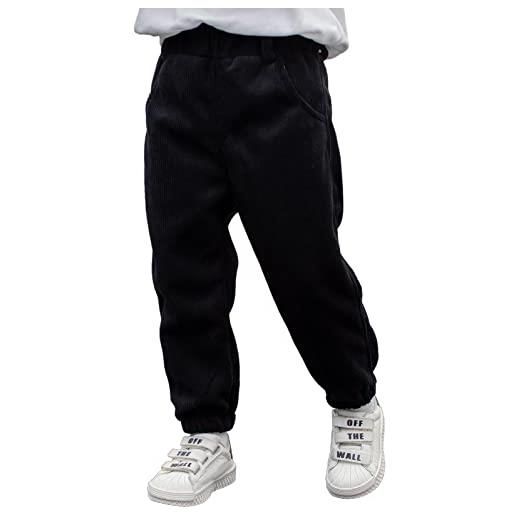 Happy Cherry - pantaloni a coste invernale bambina bambini per sport scuola bambino pantalone casual in velluto a coste invernali ragazzi ragazze per primavera autunn - 6-7 anni - verde
