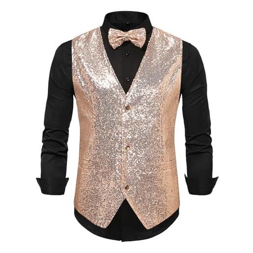 WAZHAKU Gilet da uomo retrò, per il tempo libero, slim fit, classico, per matrimonio, elegante, per il tempo libero, per matrimoni, feste, affari, cachi, S
