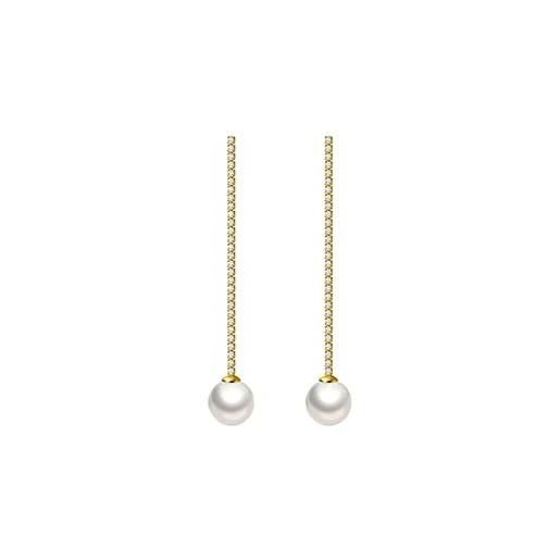 SLUYNZ Orecchini Pendenti In Argento Sterling 925 - Goccia Spirale Lineare - Ipoallergenici Con Rodio/Oro Rosa