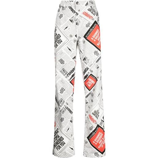 Charles Jeffrey Loverboy jeans a gamba ampia - bianco