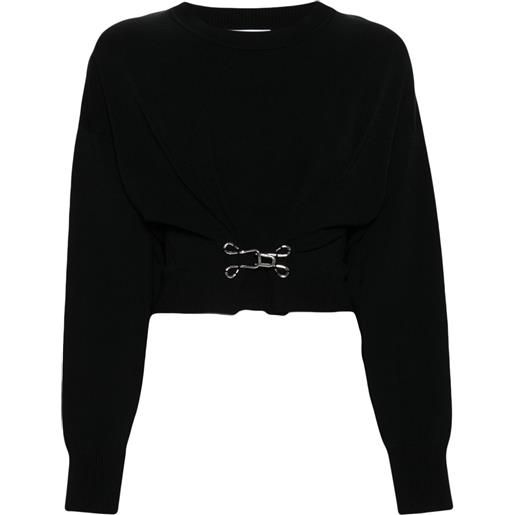 MOSCHINO JEANS felpa crop con gancio - nero