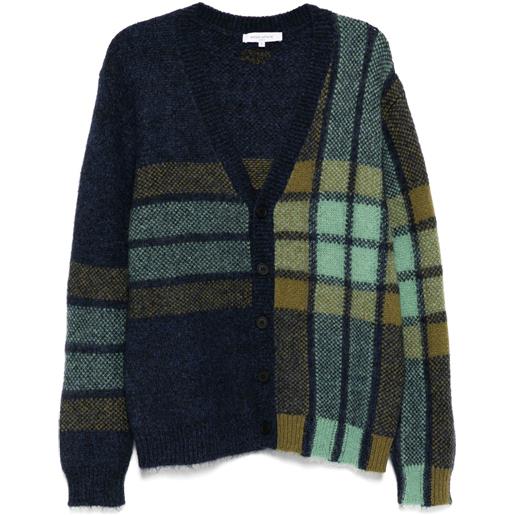 Maison Kitsuné cardigan a quadri - verde