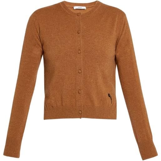 ERDEM cardigan girocollo - marrone