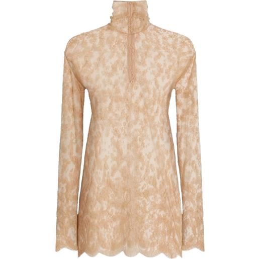 Dolce & Gabbana blusa in pizzo chantilly - toni neutri
