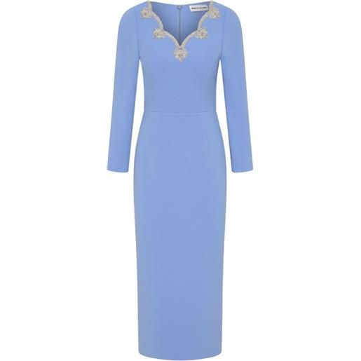 Rebecca Vallance abito midi harlynn con scollo a v - blu