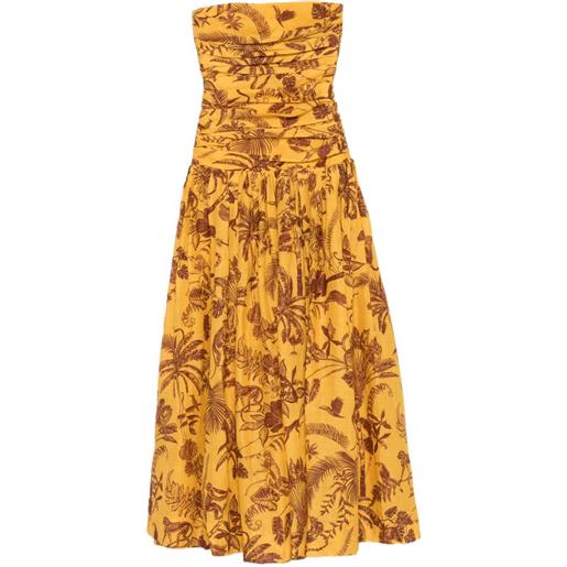 ALEMAIS abito a fiori con ruches - giallo