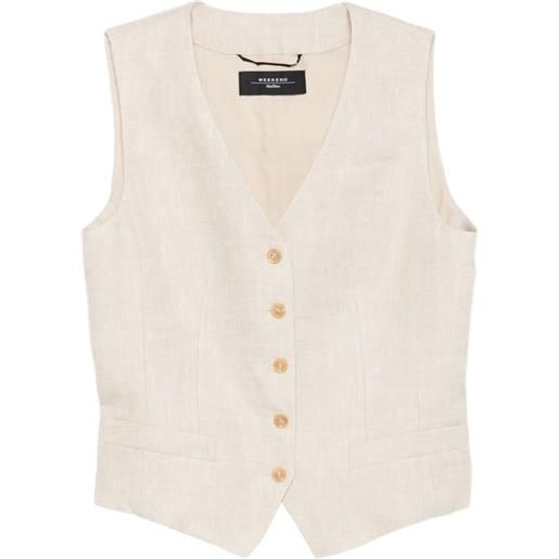 Weekend Max Mara gilet pace con scollo a v - toni neutri