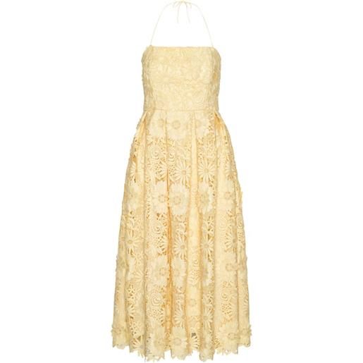 ROTATE BIRGER CHRISTENSEN abito midi in pizzo - giallo