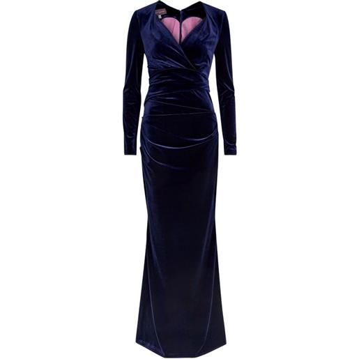 Talbot Runhof abito da sera con arricciatura - blu