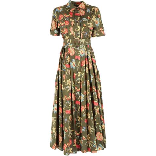 Fay camicia a fiori con cintura - verde