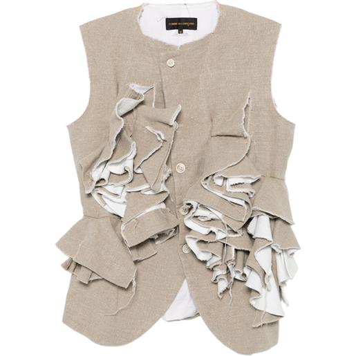 Comme Des Garçons gilet con ruches - toni neutri