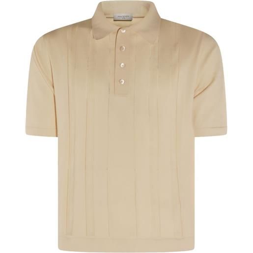 Piacenza Cashmere polo a righe verticali - toni neutri