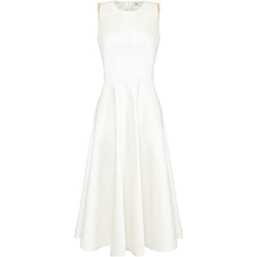 Elisabetta Franchi abito midi in raso duchesse - bianco