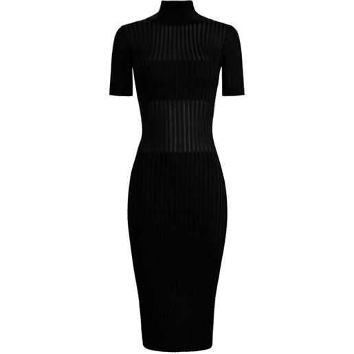 Elisabetta Franchi abito midi a collo alto - nero