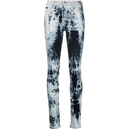 Philipp Plein jeggings a vita alta - blu
