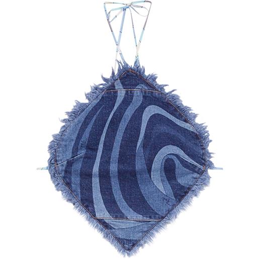 PUCCI top con scollo all'americana - blu