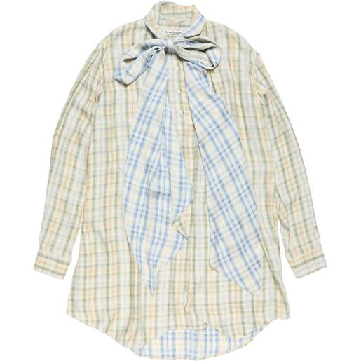 Acne Studios camicia asimmetrica a quadri - toni neutri
