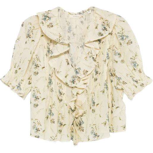 DÔEN blusa henri a fiori - giallo