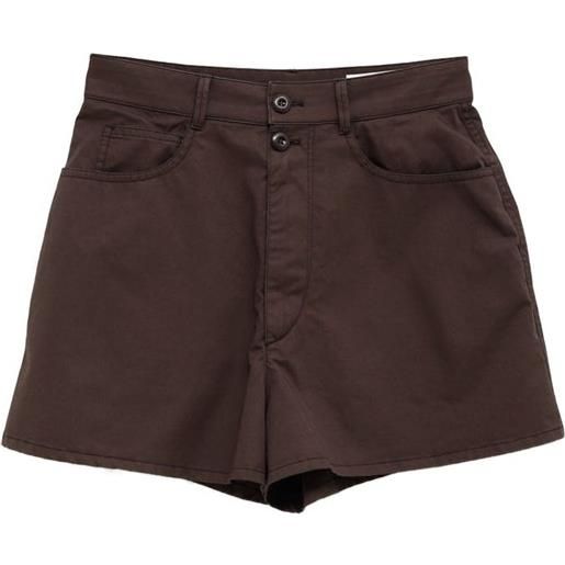LEMAIRE shorts in twill di cotone - marrone