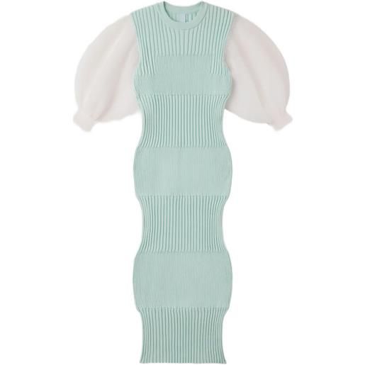 CFCL ribbed puff-sleeve midi dress - verde