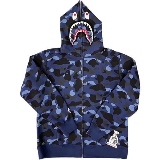 A BATHING APE® felpa abc camo shark con cappuccio - blu