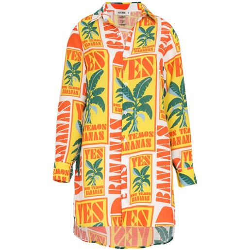 Amir Slama abito corto con stampa - bianco