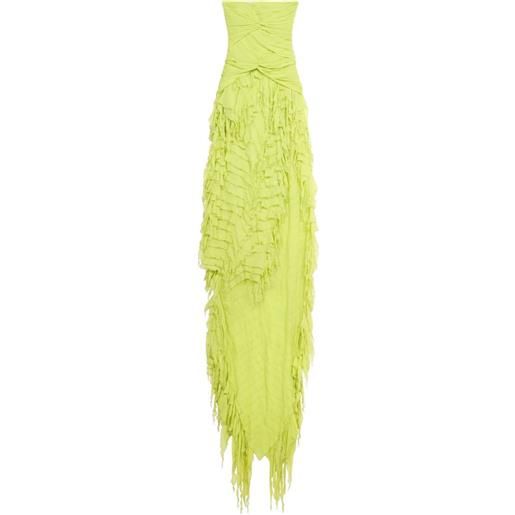 Blumarine abito lungo con ruches - verde