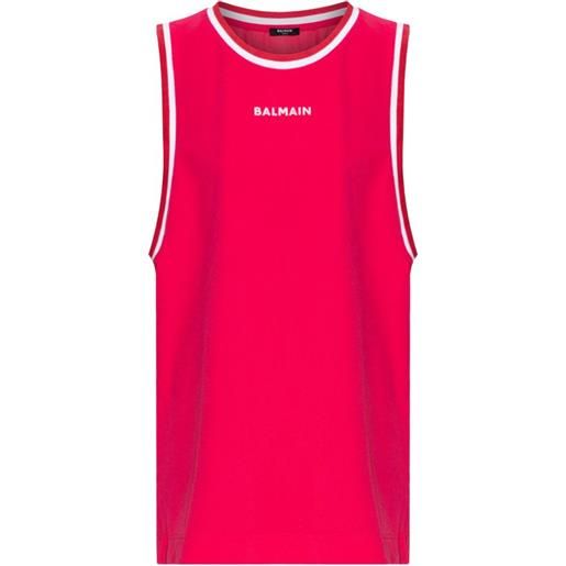 Balmain abito corto con bordo a righe - rosa