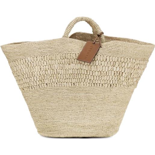 Manebi borsa da spiaggia fiji in rafia - toni neutri