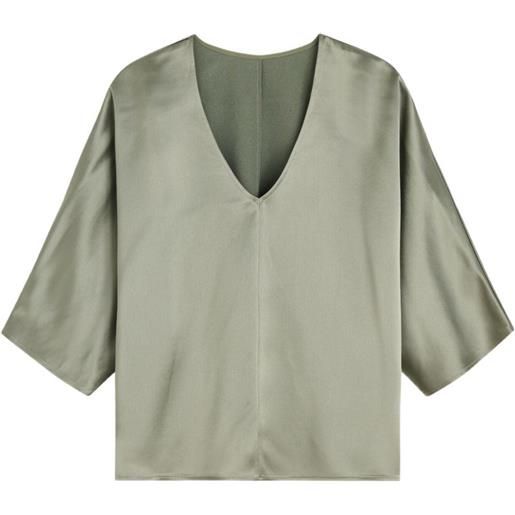 By Malene Birger blusa con scollo a v - verde