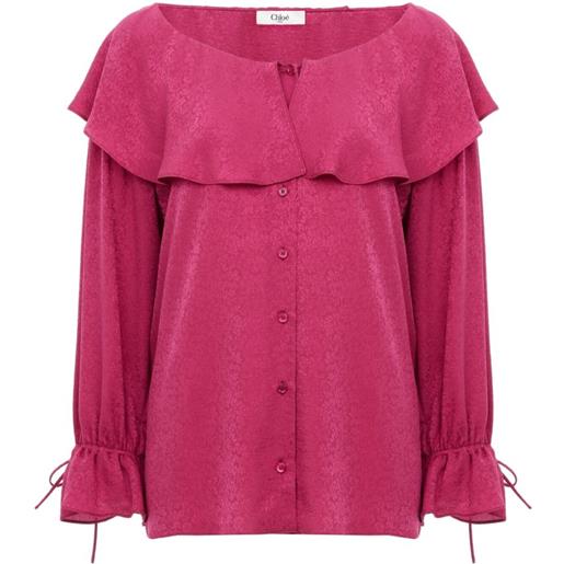 Chloé blusa girocollo con ruches - rosa