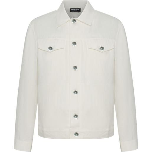 FRANZESE COLLECTION giacca-camicia in lino con tasche - toni neutri
