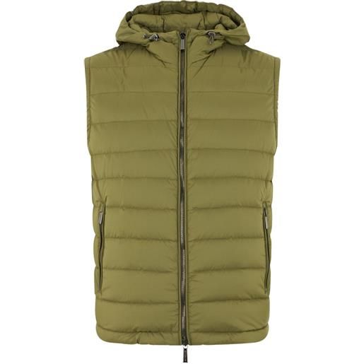 Moorer gilet imbottito con cappuccio - verde