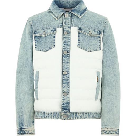 Moorer giacca denim imbottita - blu