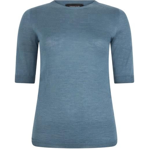 Fabiana Filippi felpa girocollo con maniche a 3/4 - blu