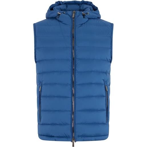 Moorer gilet imbottito con cappuccio - blu