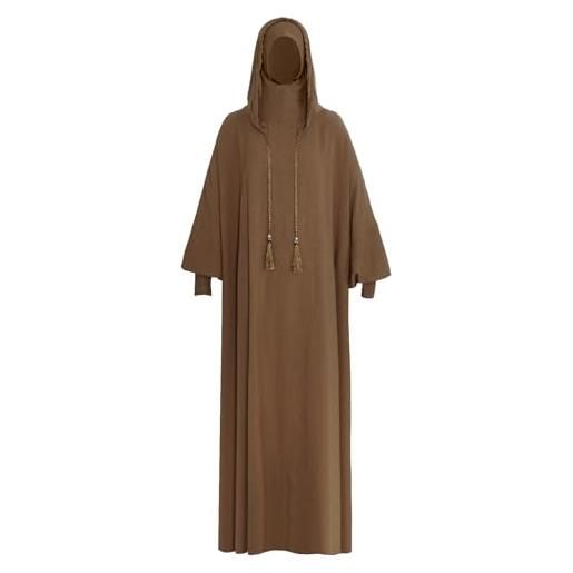 YOOCHUENG abito preghiera per donne musulmana - xl(ue 40-54), abaya donna | xl(165-175 cm, 60-80 kg), abaya con cappuccio, caftano elegante, vestito islamico per preghiera eid ramadan matrimoni quotidiano