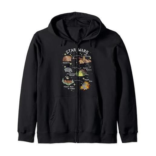 Star Wars vibrant pop art map felpa con cappuccio