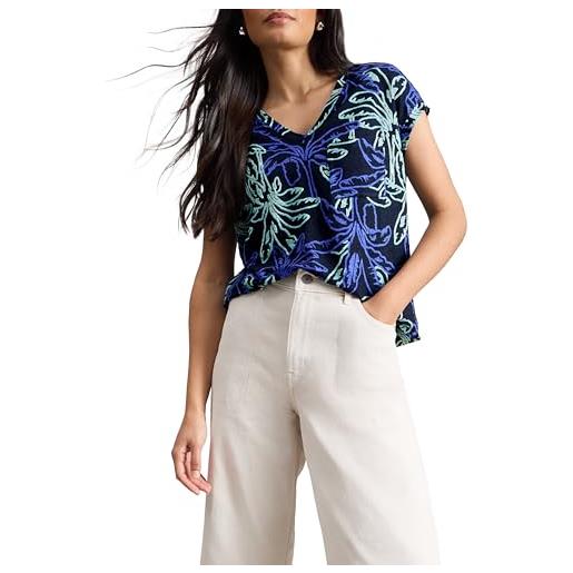 White Stuff t-shirt da donna in lino iris, manica corta - abbigliamento casual - blu navy pr - taglia 36
