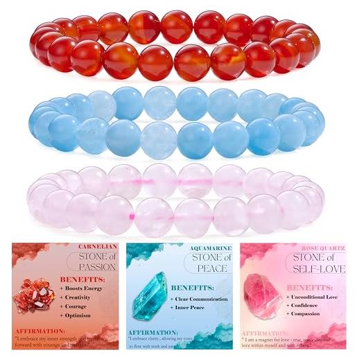 Bracciale elastico di Quarzo Rosa e Perle - Bracciali Quarzo Rosa